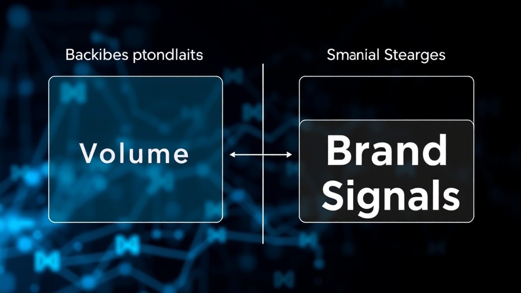 Diagram illustrating the shift from backlink volume to brand signals in AI search authority