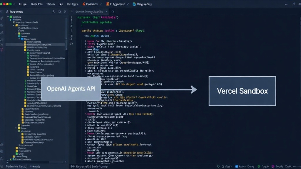 Diagram illustrating the flow from user request to OpenAI Agents API and Vercel Sandbox execution