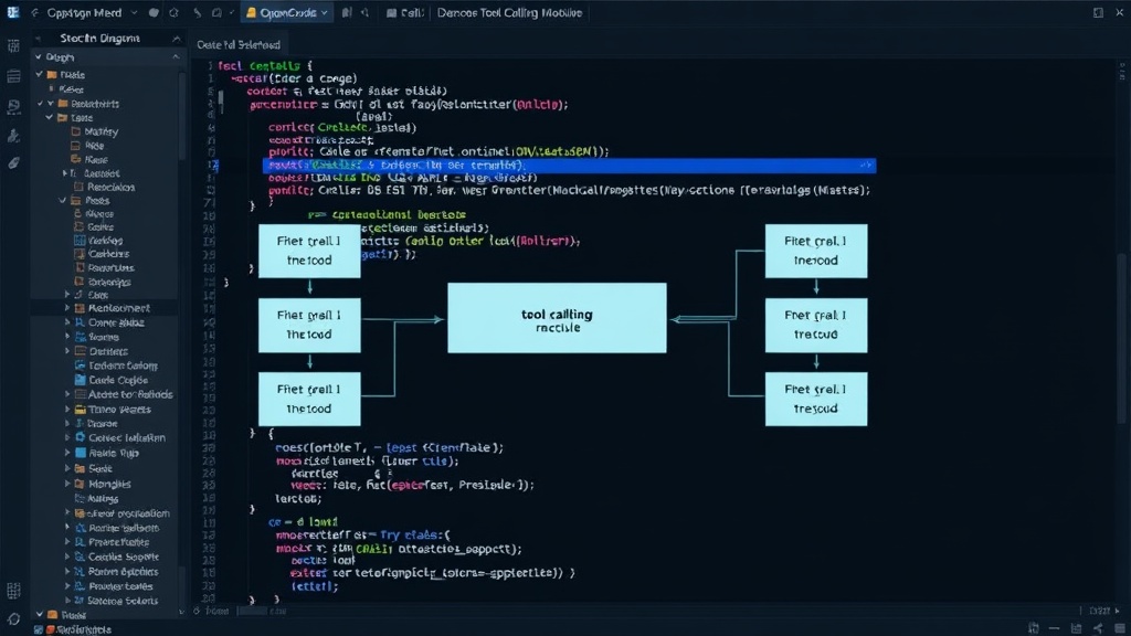 Code structure diagram for OpenCode's tool calling module