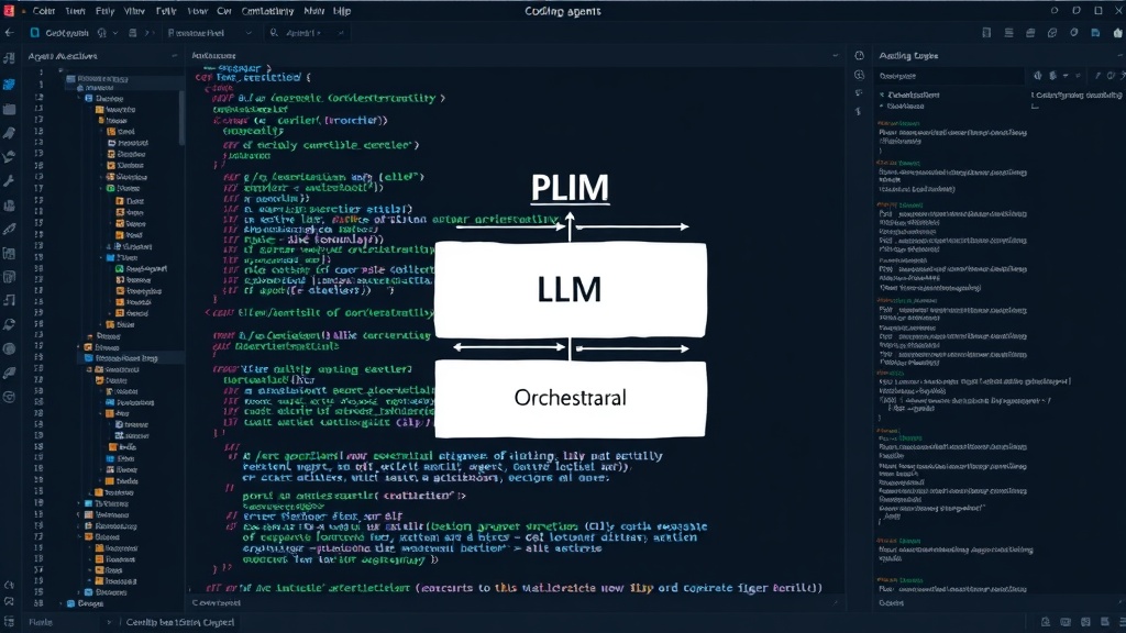 Diagram illustrating the architecture of a coding agent, highlighting LLM and orchestration layers