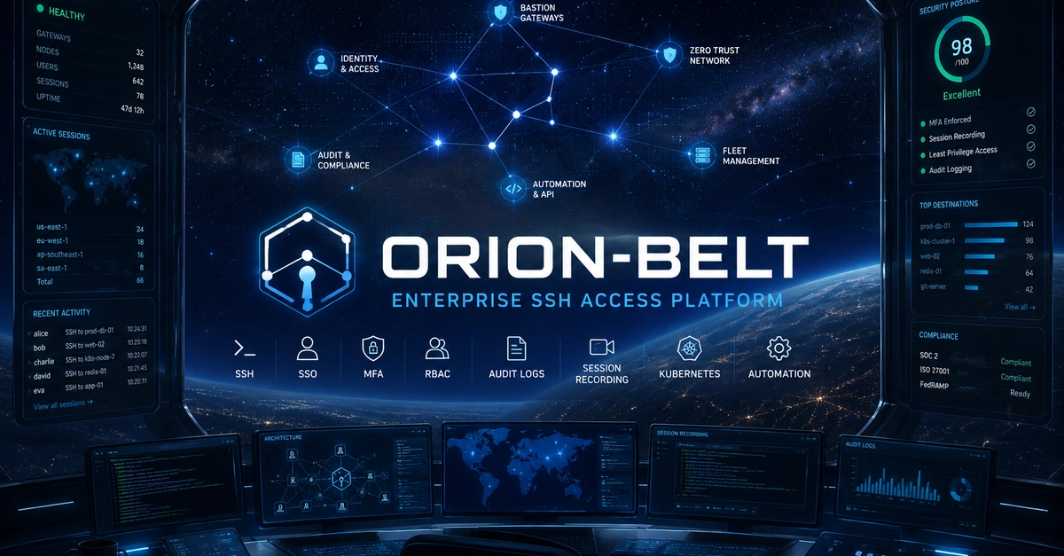 Orion Belt v1.0: Stable Self-Hosted SSH PAM Shifts Focus to Auditability