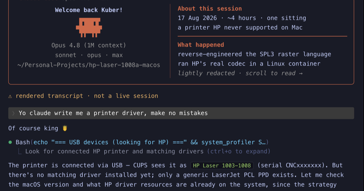 Claude Code Solves HP Laser 1008a Printing on macOS