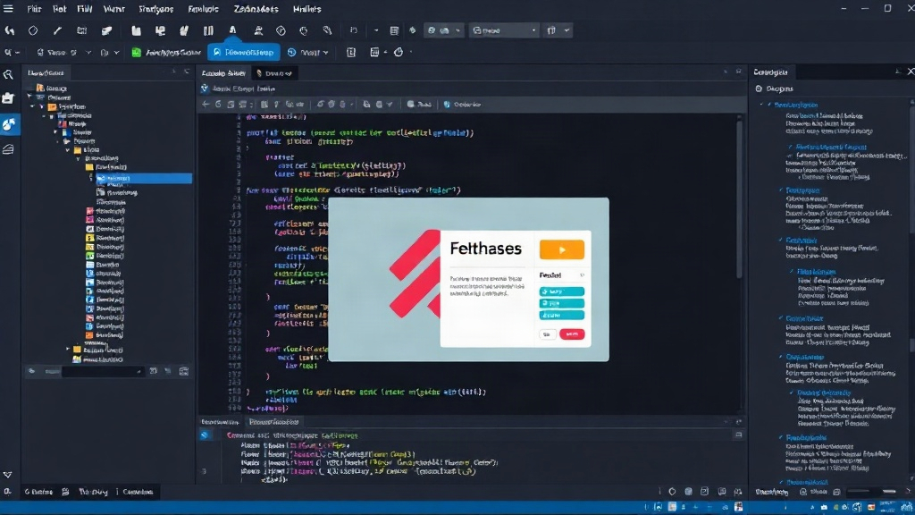 Zakhades Studio interface showcasing a Flutter web app simulation