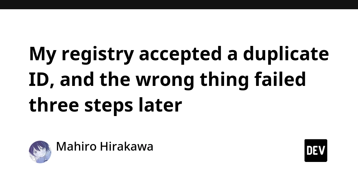 Duplicate ID in Work Registry Caused Later System Failure