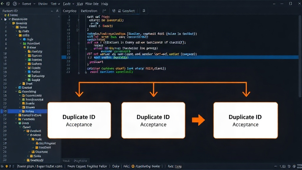 Diagram showing the sequence of duplicate ID acceptance in the work registry.