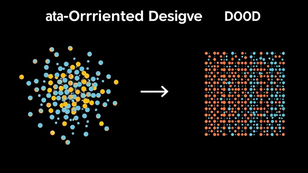 Diagram contrasting scattered object data with contiguous data arrays for DOD