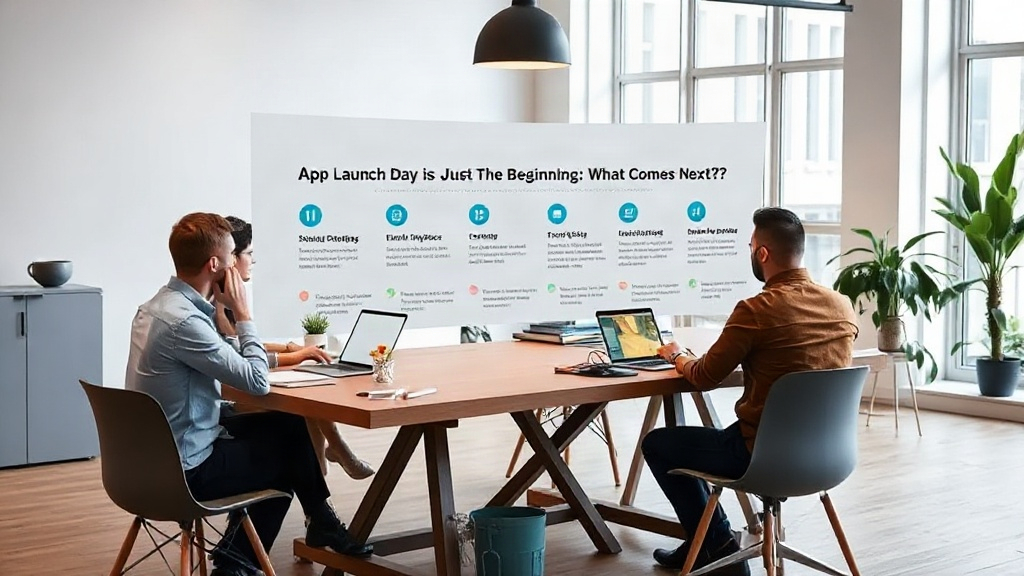 A roadmap visualization showing planned app updates and feature rollouts