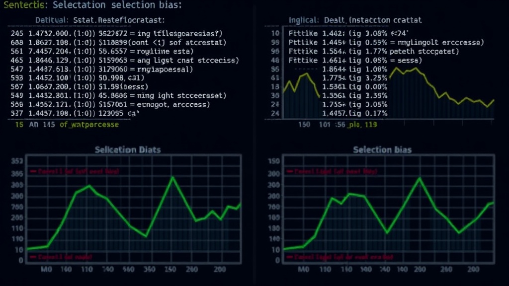 Demonstration script output showing selection bias in identical configurations