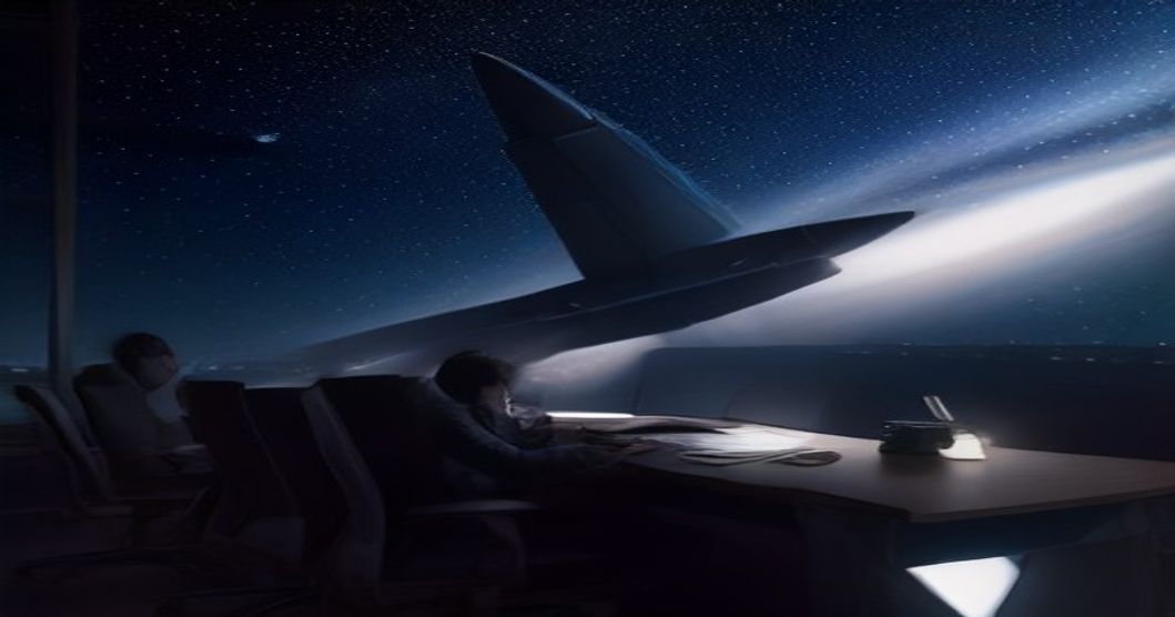 Artist's rendition of a hypersonic missile in flight against a starry sky