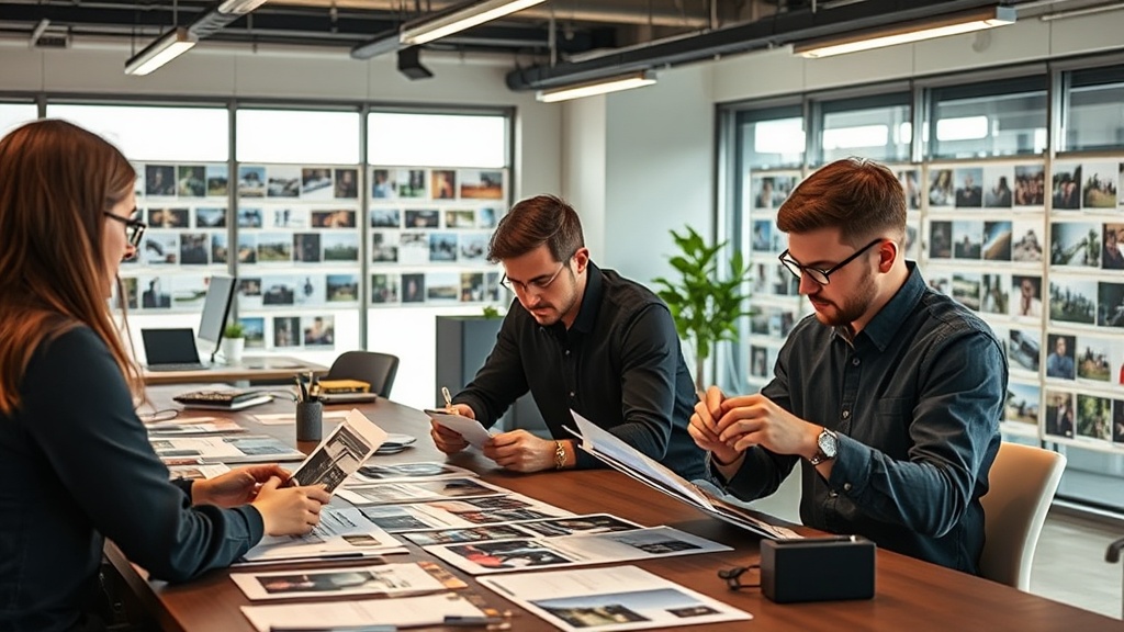 Human data labelers meticulously categorizing images for AI training