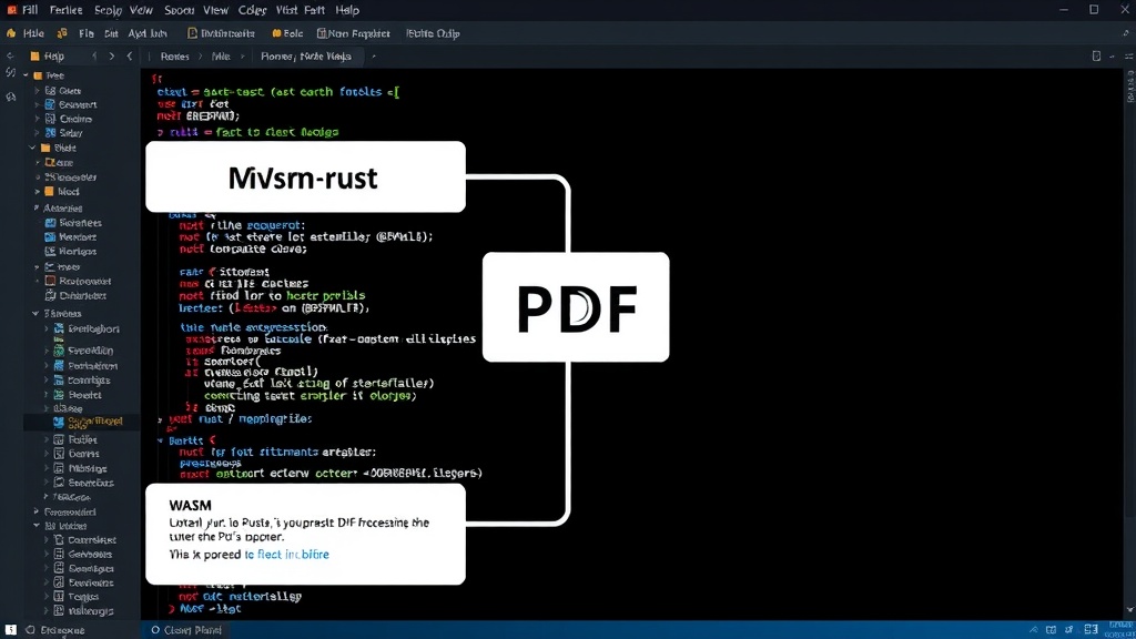 Diagram showing Rust code compiled to WASM running in a browser environment.