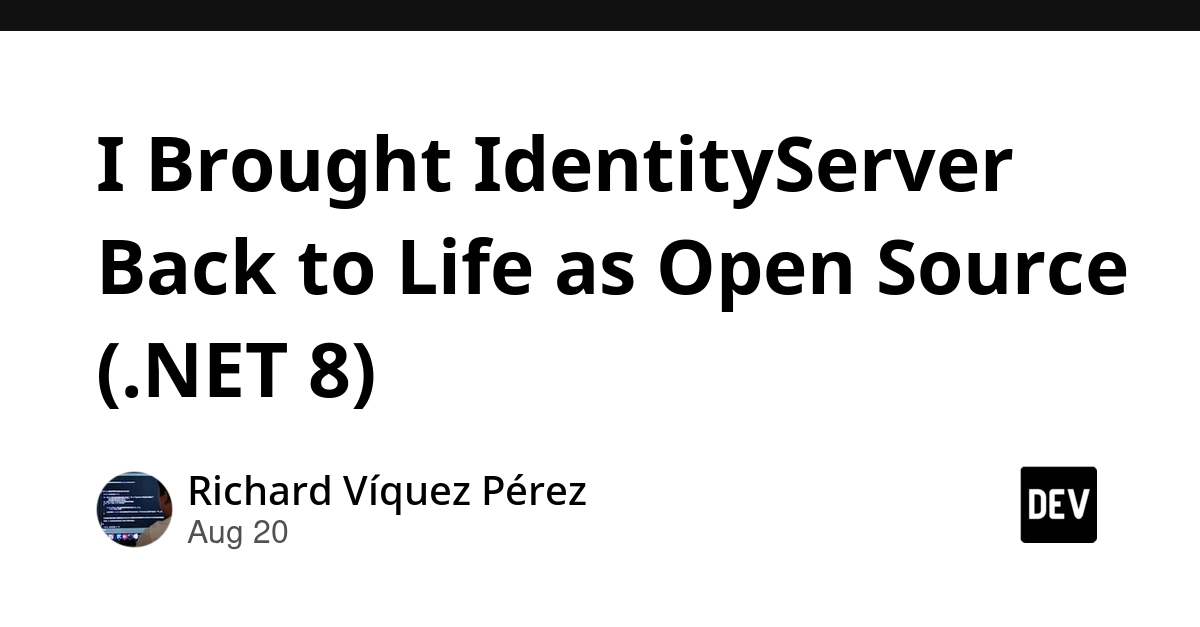 IdentityServer Reborn as Apache 2.0 Open Source Project for .NET 8