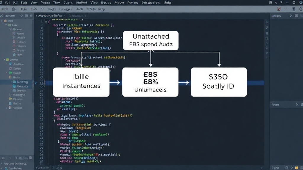 Diagram illustrating common sources of unexpected AWS costs: idle instances, unattached EBS volumes, and old snapshots.