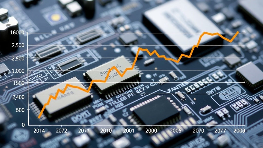 Chart showing the historical price trends of DRAM and NAND flash memory modules.