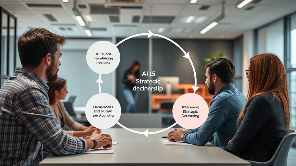 Diagram illustrating the feedback loop between AI insights and human strategic decision-making