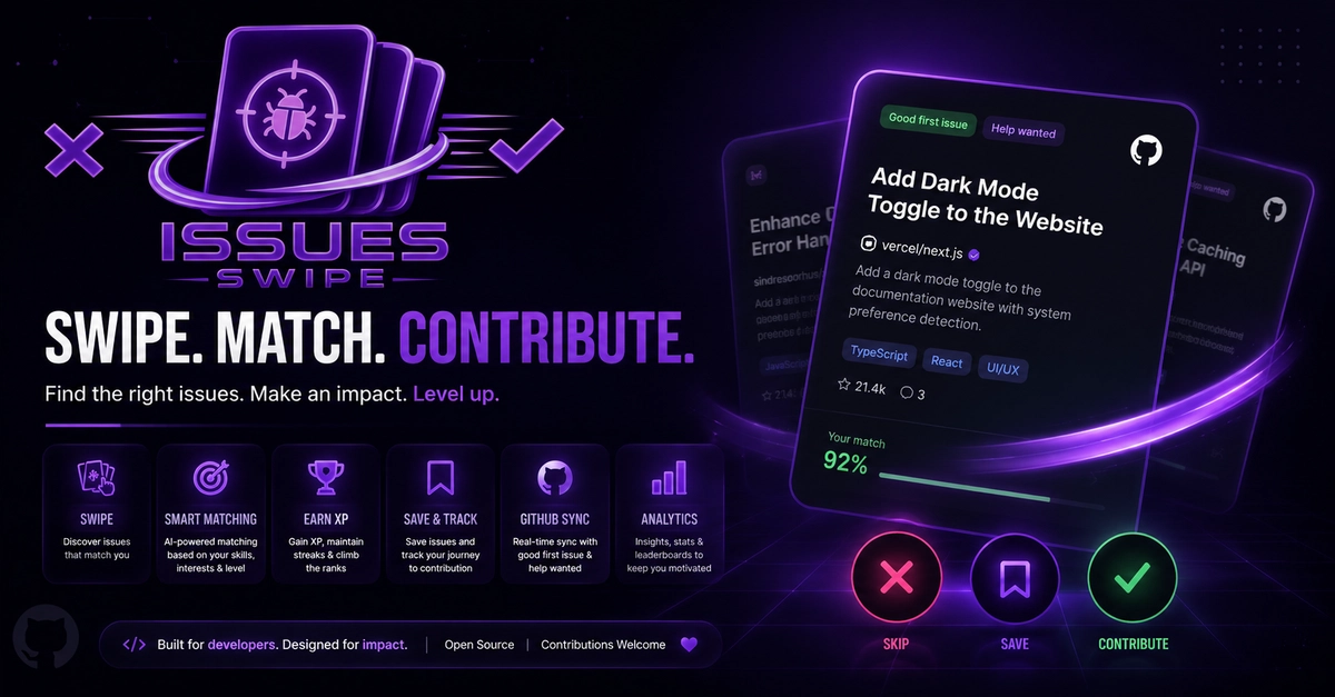 IssueSwipe Launches: Tinder-Style App for Open Source Contributions