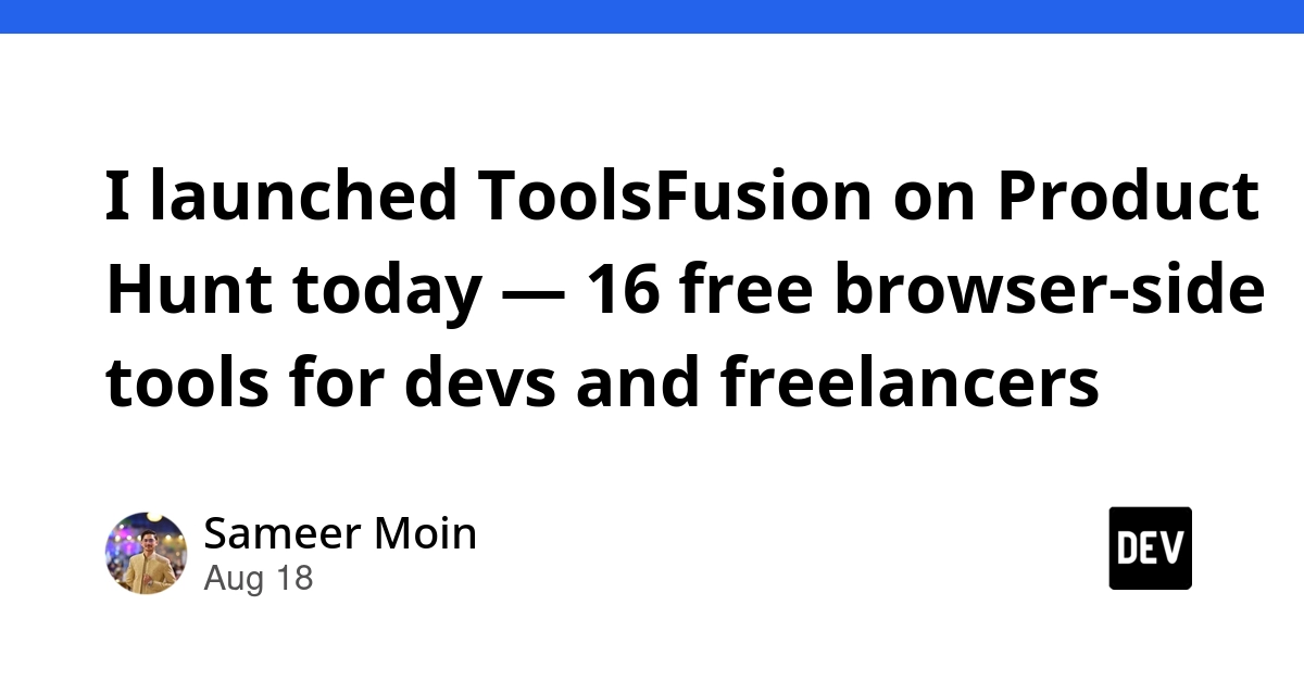 ToolsFusion launches 16 free browser-side tools for devs and freelancers