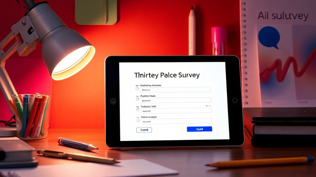 Visual representation of a survey form interface on a digital device
