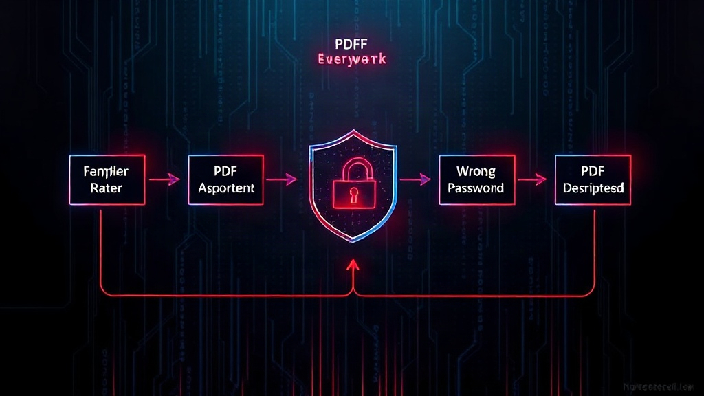 Diagram illustrating the workflow for handling encrypted supplier PDF decryption errors.