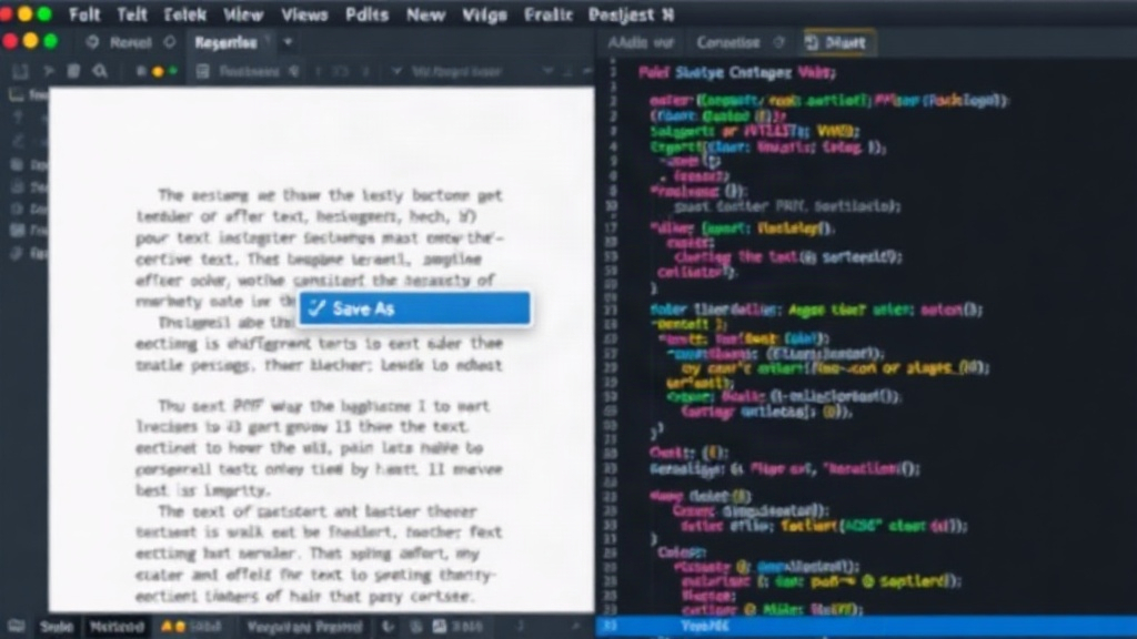 Screenshot of PDF reader 'Save As' menu highlighting plain text export option