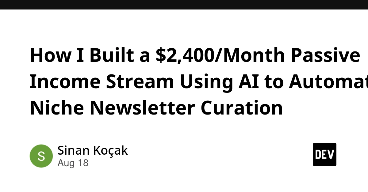 AI Automates Niche Newsletter for $2,400/Month Passive Income