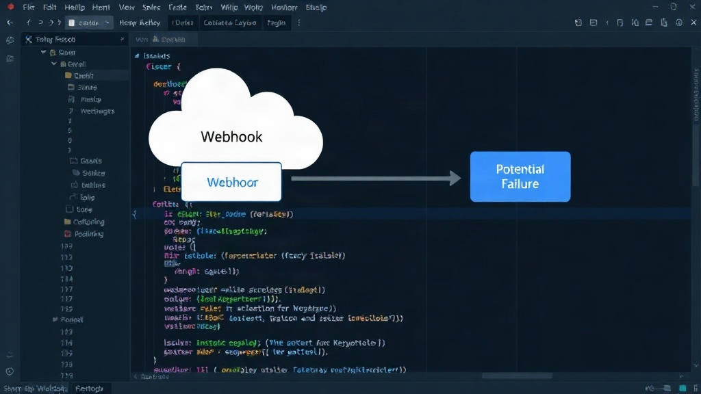 Diagram illustrating webhook flow from issuer to gateway with potential failure points