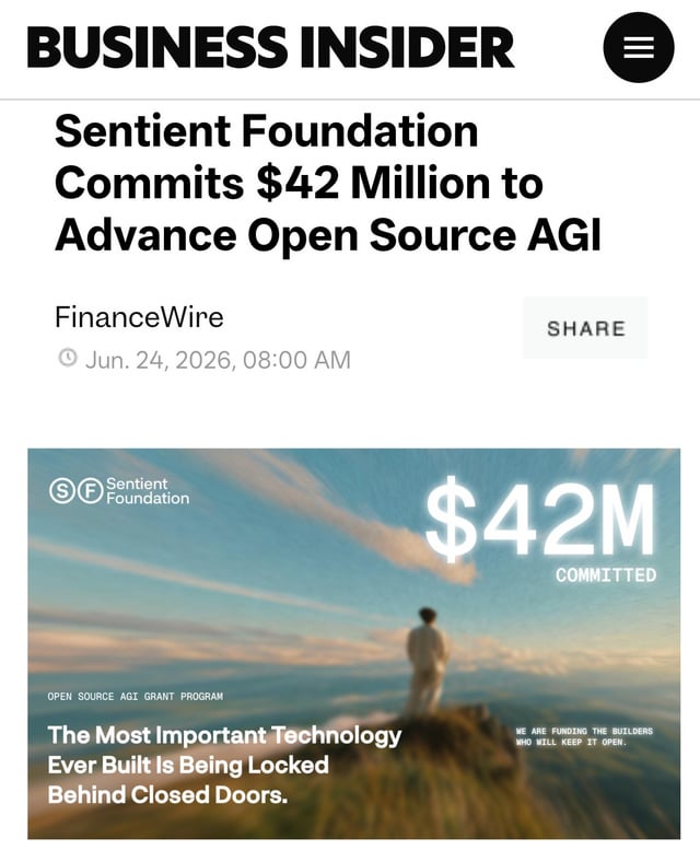 $42M Sentient Foundation Grant Fuels Open Source AI Development