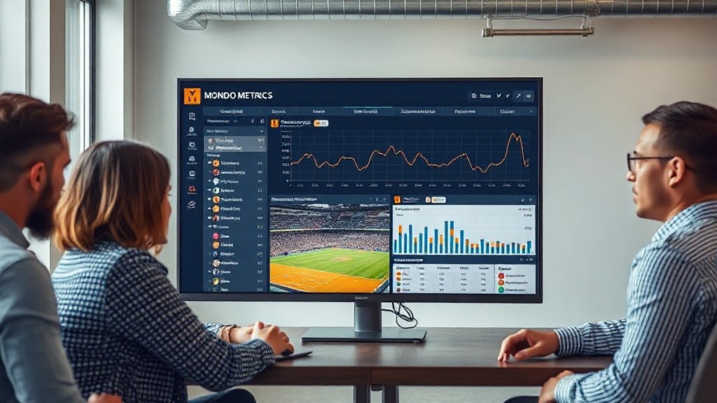 Mondo Metrics dashboard displaying real-time social media trend analysis for a sports event.