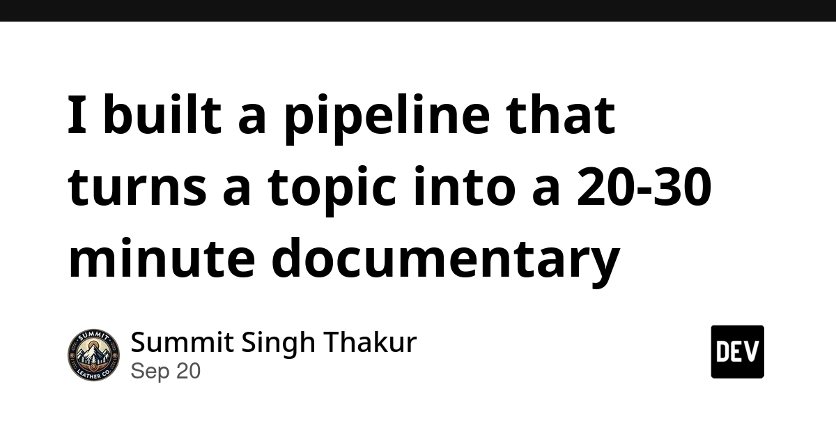 AI Pipeline Creates 20-Minute Documentaries From Single Topic