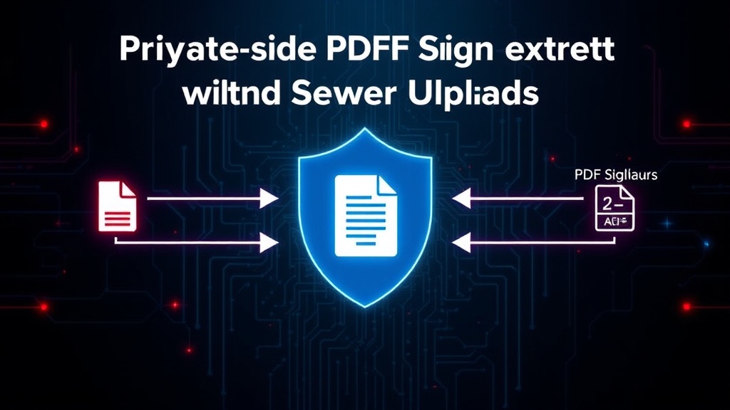 Diagram illustrating the client-side PDF signing process without server interaction.