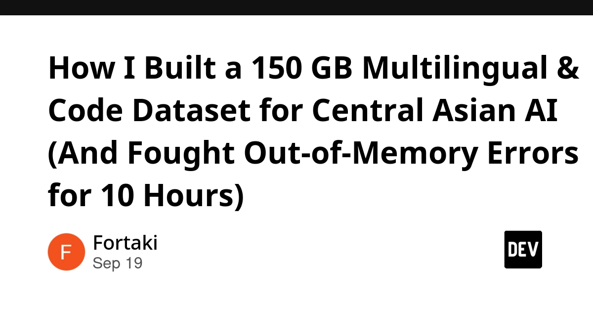 150 GB Central Asian AI Dataset Built, Overcoming 10-Hour Compression Struggle