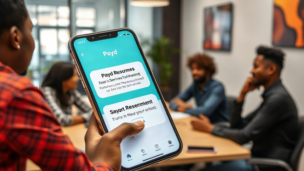 Payd app interface displaying a notification about service resumption