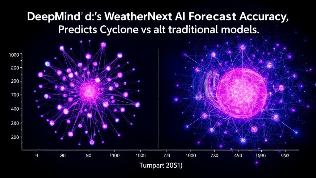 Comparison chart showing WeatherNext forecast accuracy vs. traditional models.
