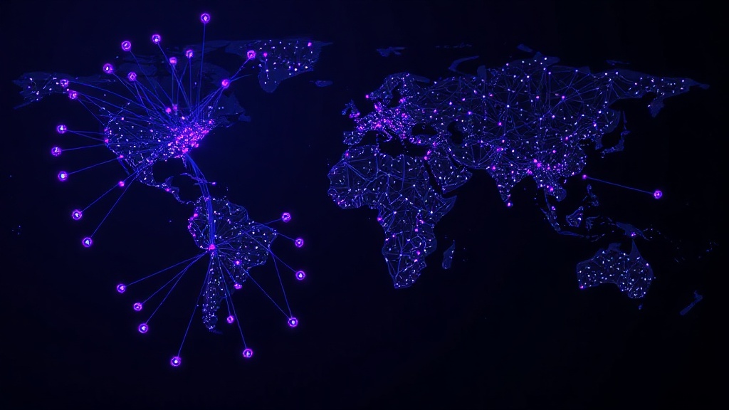 Visualisation of WeatherNext AI processing global weather data streams.