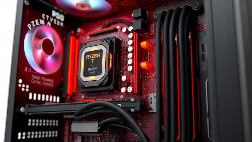 A visually appealing render of the CyberPowerPC gaming desktop with its components highlighted.