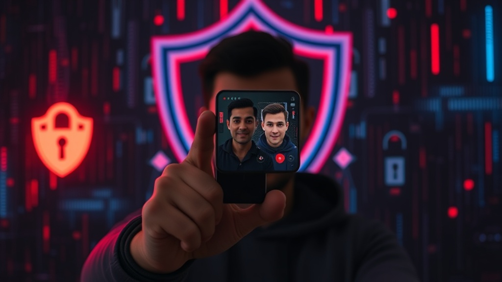 User demonstrating selfie video recording for Google account verification