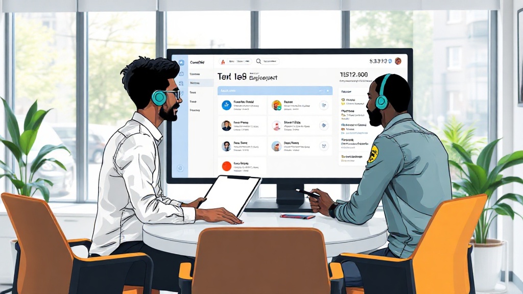 Illustration of AI agents interacting with customer support tickets on a dashboard