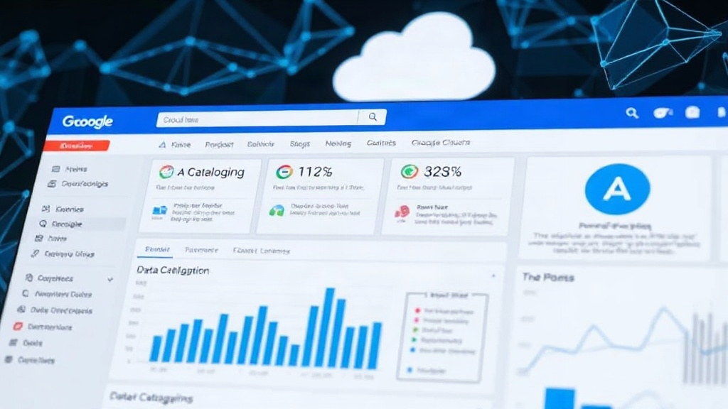 Google Cloud console interface displaying data cataloging and AI integration tools