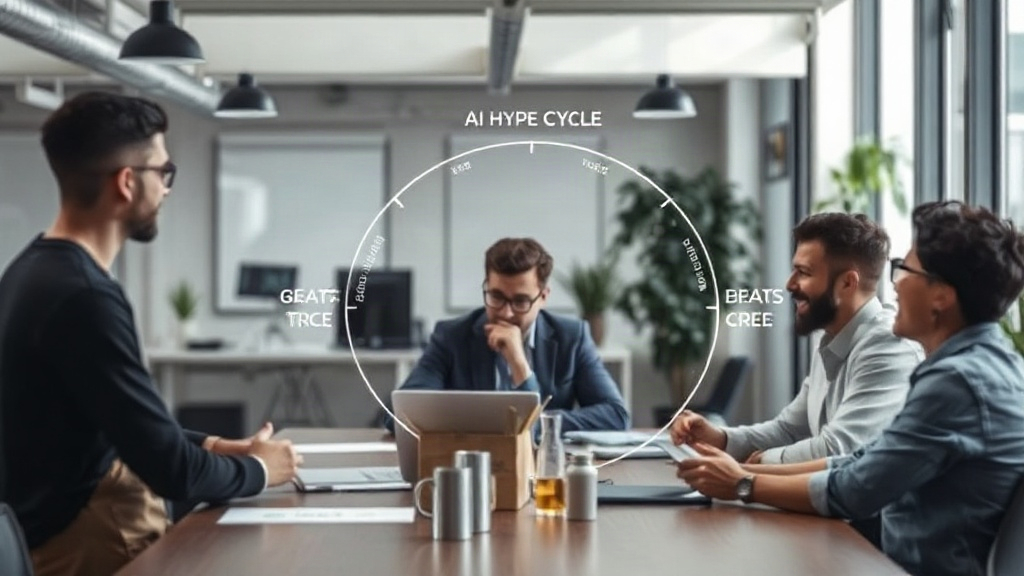 A diagram illustrating the different stages of the technology hype cycle