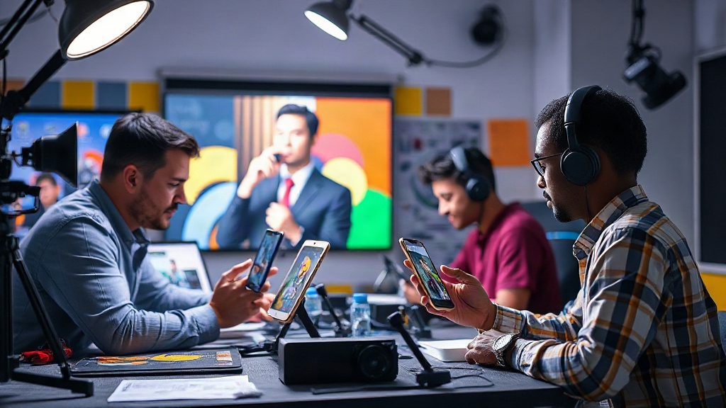 Creators demonstrating vertical video storytelling techniques on mobile devices