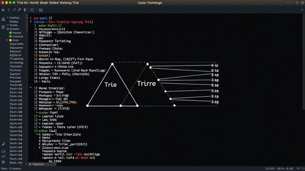 Conceptual diagram of a compressed Trie data structure for word storage