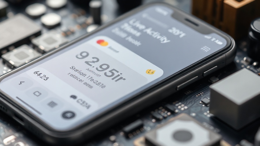 iPhone Lock Screen displaying Musklr's Live Activity with workout metrics.