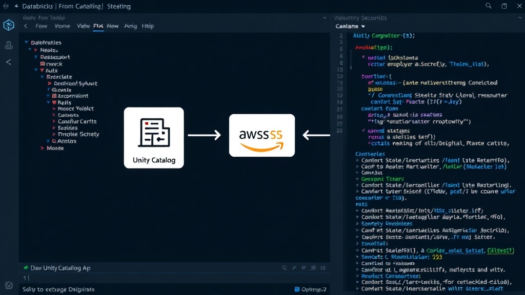 Diagram illustrating the flow from Unity Catalog to AWS S3 via Storage Credentials