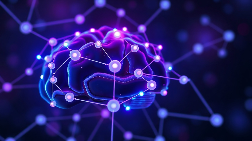 A stylized, abstract representation of an AI brain with glowing neural pathways.