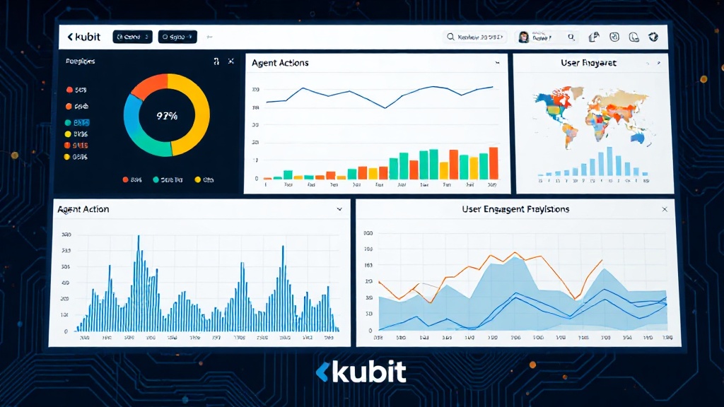 Kubit dashboard visualizing agent actions alongside user engagement metrics