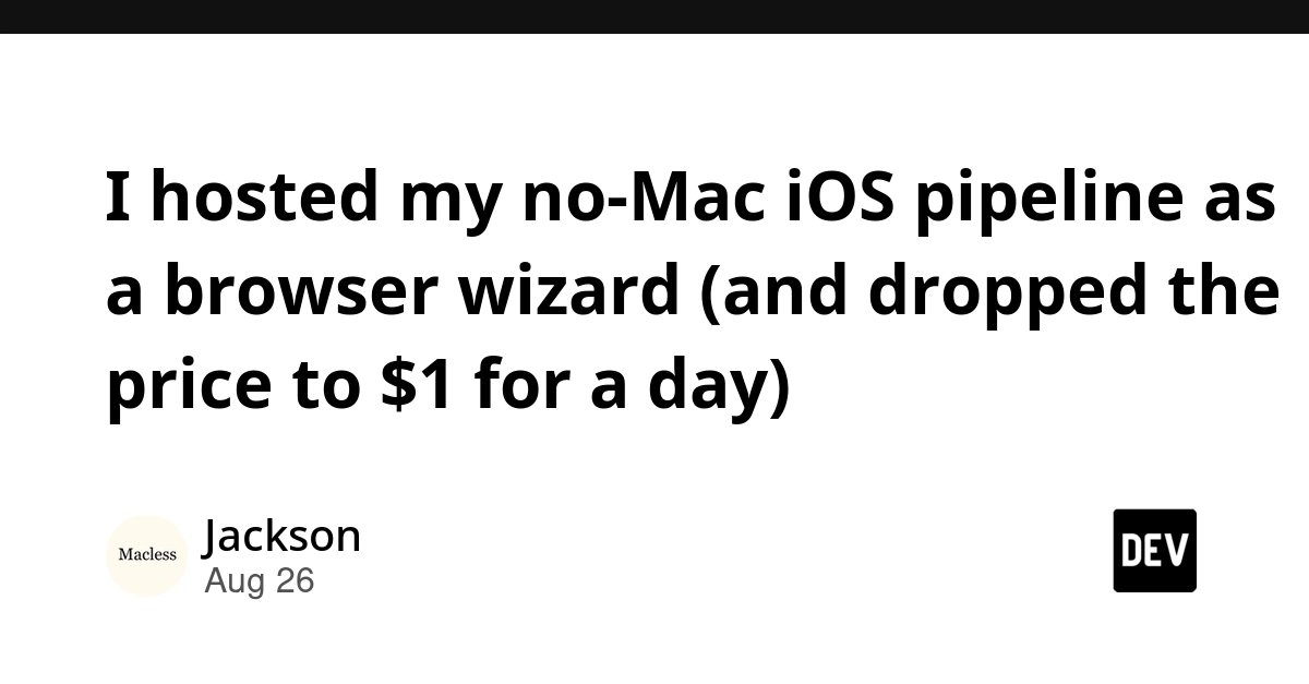 No-Mac iOS Build Pipeline Now Hosted, Priced at $1