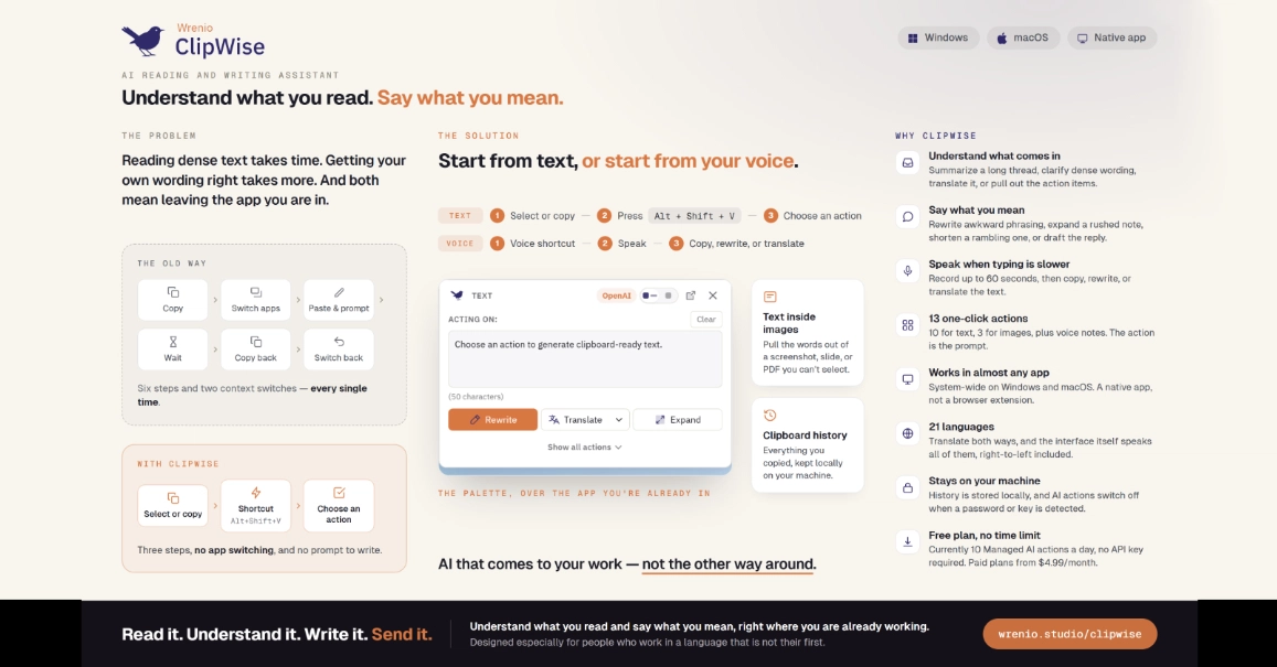ClipWise: AI Assistant for Non-Native English Speakers Launches