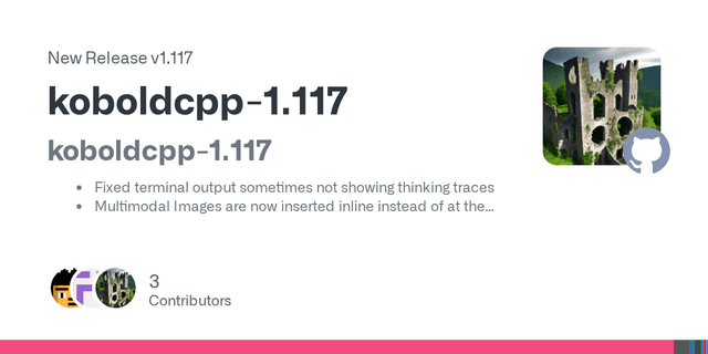 Koboldcpp 1.117 Enhances Performance and Model Compatibility
