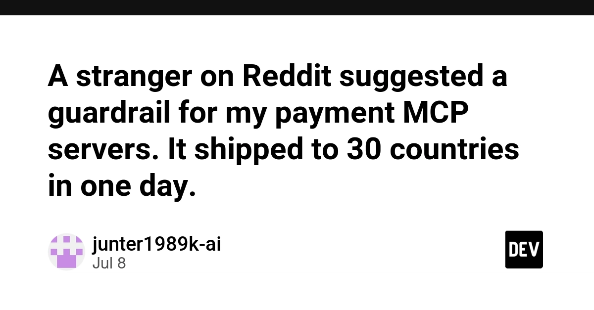 Reddit User's Idea Rapidly Deployed as Payment Server Guardrail