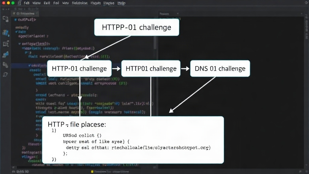 Diagram illustrating the HTTP-01 challenge flow and expected file placement